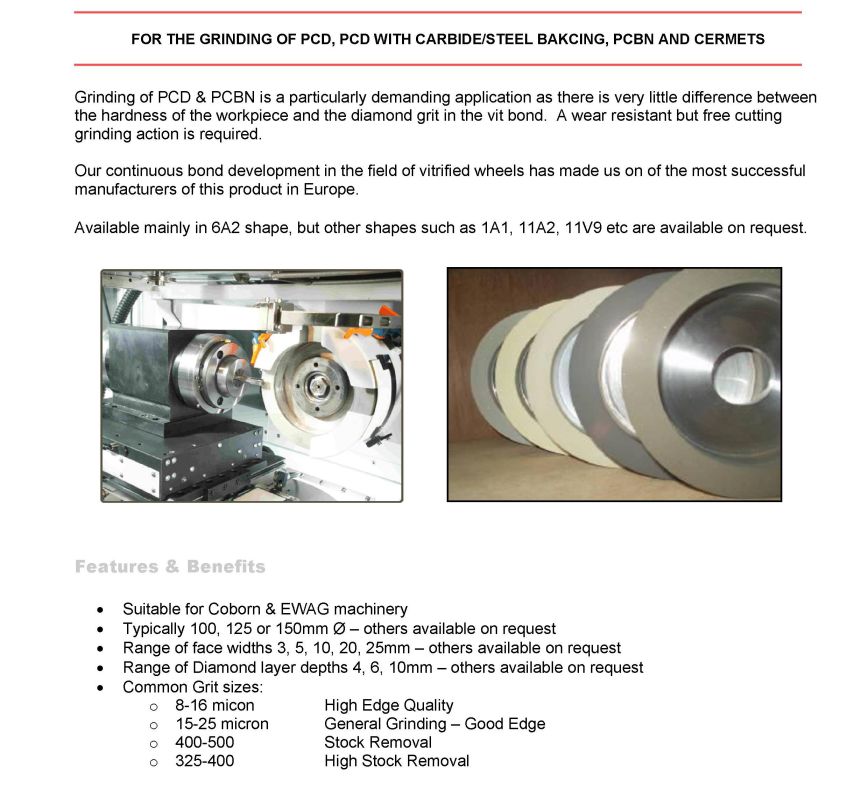Applications of Castle-Tech Diamond Wheel